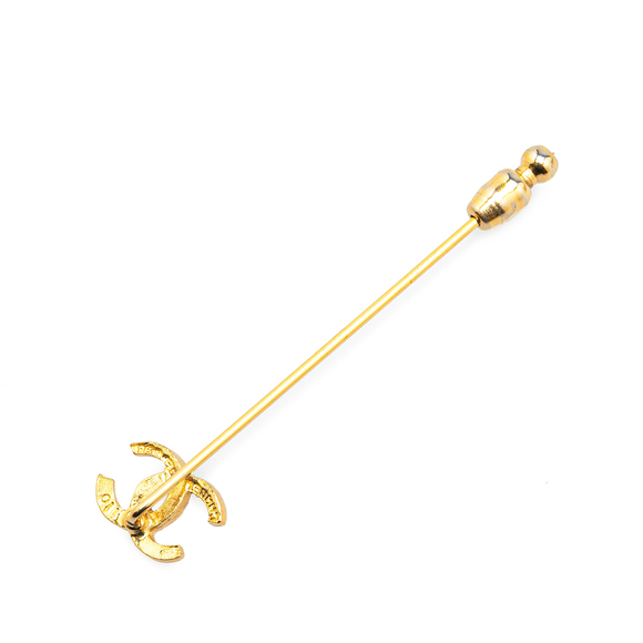 Pre-Loved Chanel Gold Plated CC Brooch Pin - Picture 2 of 4